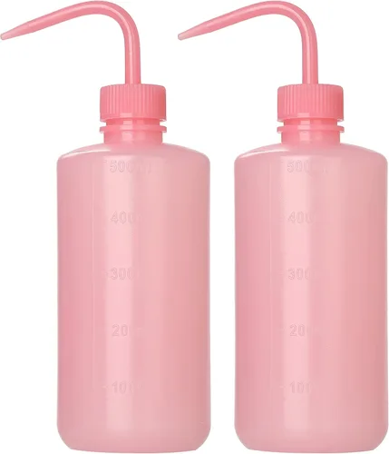 Vista 32 de 2 piezas Botella de lavado de tatuajes 250 ml 8 oz Botella de agua para riego de suculentas, limpieza médica - Blanco y Rosa