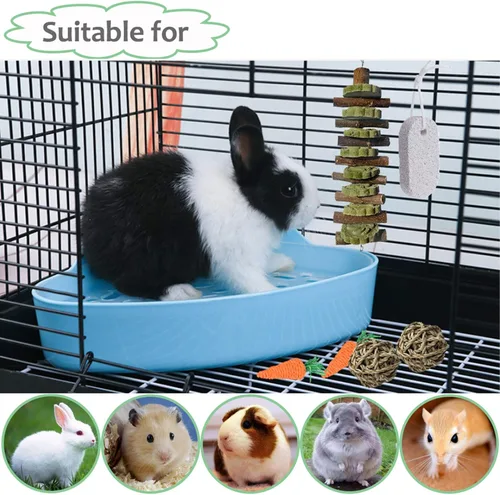 Vista 6 de kathson Juguetes masticables de conejillo de indias para rechinar dientes, juguetes para masticar los dientes de conejo, cuidado de los dientes