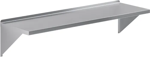 Vista 17 de AmGood 06 pulgadas de ancho x 10 pulgadas de largo Estante de pared de acero inoxidable Borde cuadrado Estantería de metal Resistente