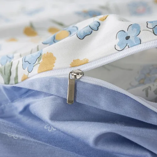 Vista 7 de HoneiLife Cotton Duvet Cover Queen - 3pc Floral Comforter Cover, Soft & Breathable Flower Bedding Duvet Cover Sets with Zipper Closure & Corner