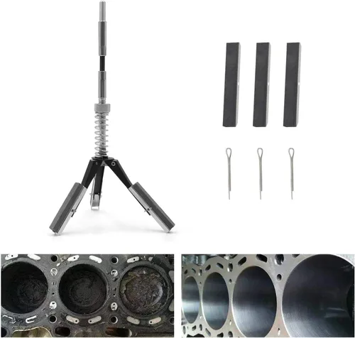 Cilindro de motor afilado ajustable para desglasar agujeros de 1 1/4 pulgadas a 3 1/2 pulgadas ID con 3 piezas de piedras de grano 220