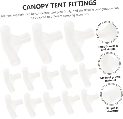 Vista 5 de 20 unids toldo conjunto de tienda un marco tienda de campaña 3 vías Conector de poste de tienda Conectores de montaje de PVC Conectores de poste