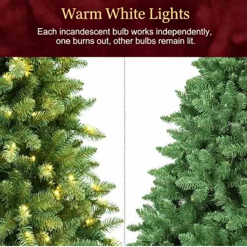 Vista 6 de Árboles de Navidad artificiales de 6 pies, con 250 luces blancas cálidas preiluminadas, 700 puntas de rama, elección adecuada para decoración