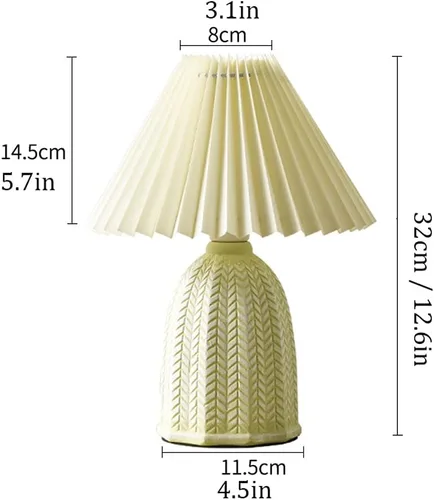 Vista 2 de Desk Light Chinese Retro Pleated Desk Light Living Room Decoration Table Lamps, Bedroom Bedside Lamp, Used for Study Room Office Decor Desk Lamp Led