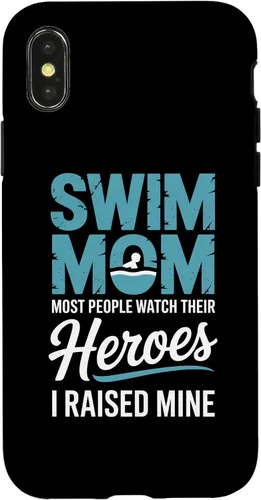 Vista 5 de Swim Mom Most People Watch Their Heroes I Raised Mine Case for iPhone 16