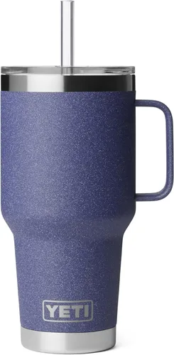 Vista 89 de YETI Rambler - Vaso de 25 onzas con asa y tapa con popote, vaso de viaje para agua, vaso aislado al vacío con asa, acero inoxidable, apicultor