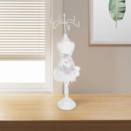 Vista 5 de OSALADI Mannequin Jewelry Display Stand Large Necklace Organizer with Earring and Bracelet Storage Rack for Retail and Home Use