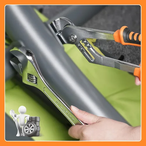 Vista 7 de Juego de 7 Llaves Ajustables y Alicates de Junta, Juego de Alicates de Lengüeta y Ranura con Juego de Llaves Ajustables para Reparación del Hogar