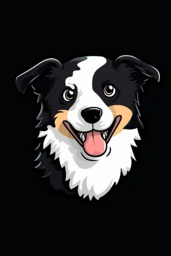 Border Collie Journal Notebook Diary, 120 Blank Lined Pages, 6 x 9 inches, Matte Finish Cover, Great Gift For Kids And Adults