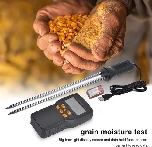 Vista 2 de Analizador digital de humedad de grano, probador de humedad de grano con pantalla de visualización, pesaje automático y sonda sensible de alta