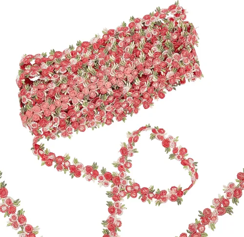 Vista 8 de GORGECRAFT - Cinta de encaje floral de 5 yardas, con aplique de encaje DIY para manualidades de costura, borde de encaje para adornos de vestidos