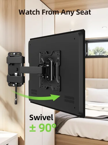 Vista 5 de USX MOUNT Soporte de TV RV con certificación UL para la mayoría de televisores de 17 a 43 pulgadas, soporte de pared de movimiento completo