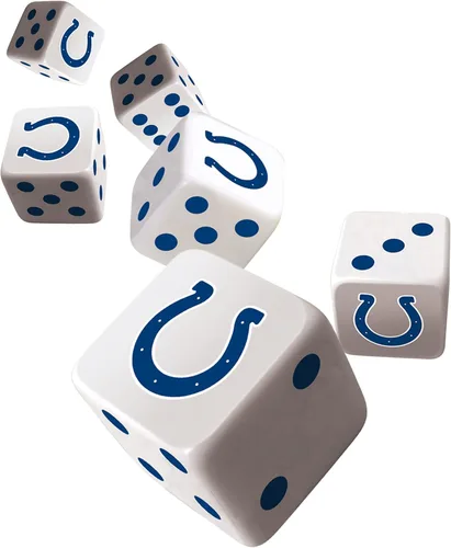 Vista 3 de MasterPieces Game Day - NFL Indianapolis Colts - Juego de dados de 6 piezas con logotipo del equipo, tamaño estándar D6