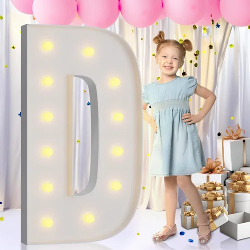 Vista 54 de IMPRSV Letras de mosaico iluminadas de marquesina, 4 pies para globos y fiestas, decoración de kit de arco