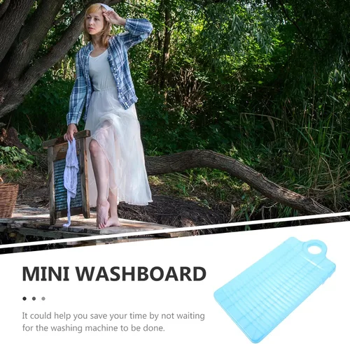 Vista 8 de DOITOOL Mini tabla de lavado de plástico, tabla de lavar a mano para lavar ropa, pequeña tabla de lavado para niños, camisas limpias, color lima