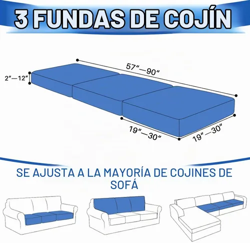 Vista 4 de MAXIJIN Fundas impermeables para cojín de sofá Fundas elásticas para asiento de sofá Fundas lavables, Fundas seccionales para cojines de exterior