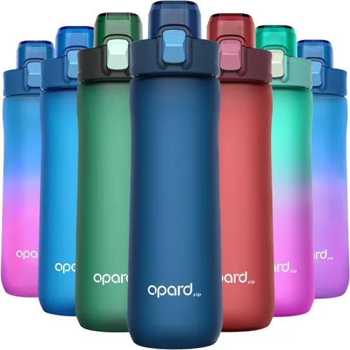 Vista 22 de Opard - Botella de agua para niños de 17 onzas con tapa abatible a prueba de fugas, de plástico Tritan reutilizable sin BPA para la escuela y viajes