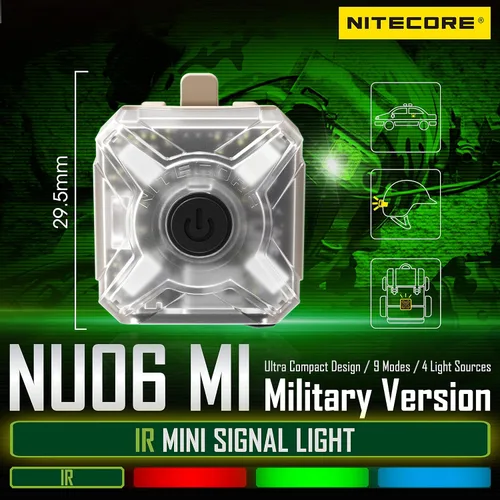 Vista 2 de Nitecore NU06 MI (NU06MI) 4 fuentes de luz IR infrarrojos señal de identificación táctica luz de seguridad USB-C con accesorios para riel