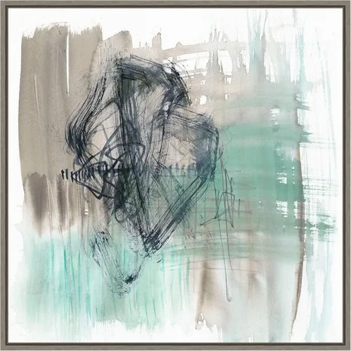 Vista 15 de Amanti Art Framed Canvas Wall Art 16x16 Scribble Scrabble II by Jennifer Goldberger, Framed Wall Art Canvas, Abstract Artwork, Traditional Decor