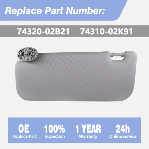 Vista 3 de CULMKARI Parasol gris para Toyota Corolla 74320-02B21 74310-02K91 2014-2017 lado izquierdo del conductor