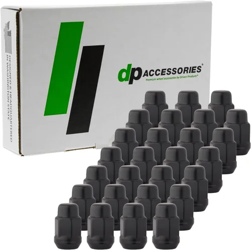 Vista 6 de DPAccessories Tuercas de llanta negras M12x1.50 Extremo cerrado, bellota abombada 36mm (1.4") de alto Hexagonal de 19mm (3/4") Paquete de 4