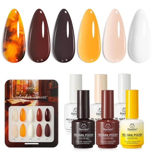 Vista 17 de Beetles Crystal Garden - Juego de esmaltes de uñas de gel de ojo de gato, 6 colores de 0.5 onzas líquidas, kit de esmalte de gel de primavera de azul