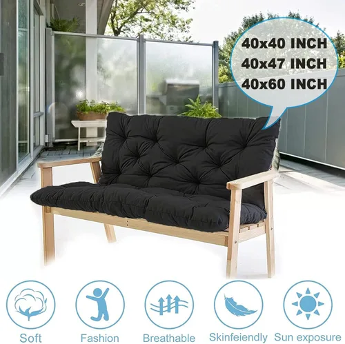 Vista 5 de Cojines de repuesto para columpio con respaldo, cojín de asiento para exteriores, cojines de banco de patio para muebles de exterior de 2 o 3