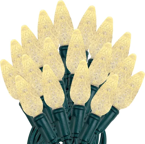 Vista 21 de Novelty Lights - Mini juego de 70 luces C6 LED de Navidad, serie de luces de grado comercial para exteriores, cable verde, 24 pies
