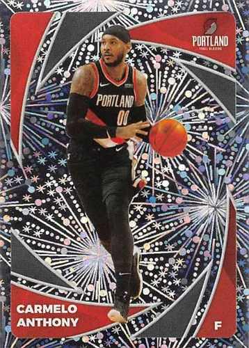 2020-21 Panini Stickers #445 Carmelo Anthony FOIL/Star Player Official NBA Basketball Album Sticker Measuring 2.75 inch tall X 2 inches wide in Raw