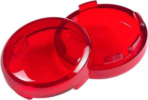 Vista 6 de Cubierta de lente de luces direccionales compatible con Harley Dyna Fatboy Softail Road Glide, ámbar 2 piezas