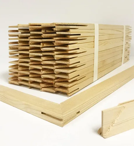 Vista 9 de Barras de madera maciza de 0.75 pulgadas de profundidad de 14 pulgadas, paquete de 2 unidades. Marco de lona de madera, barras de estiramiento