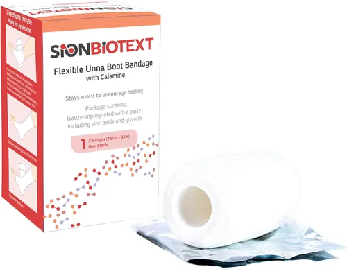 Vista 9 de Unna - Botas con zinc y calamina, vendaje de compresión flexible para curación húmeda, medio ambiente cómodo, vendaje médico, rollo de 3 pulgadas x