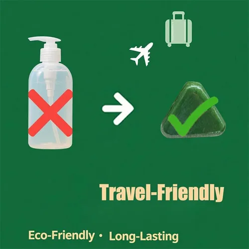 Vista 6 de Nature Triangle - Barra de champú, champú sólido natural a base de plantas, limpieza suave y cuidado nutritivo, apto para viajes para todo