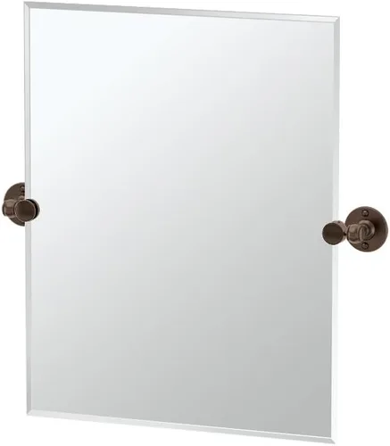 Vista 15 de Gatco 4419SM Cafe - Espejo rectangular de pared pequeño, 24 pulgadas de alto x 23.5 pulgadas de ancho, cromado