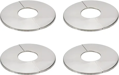 Vista 23 de Placa de Escudo de Brida Dividida para Pared, Placa Redonda de Acero Inoxidable para Tubo de 23mm/0.91" de Diámetro, Paquete de 4