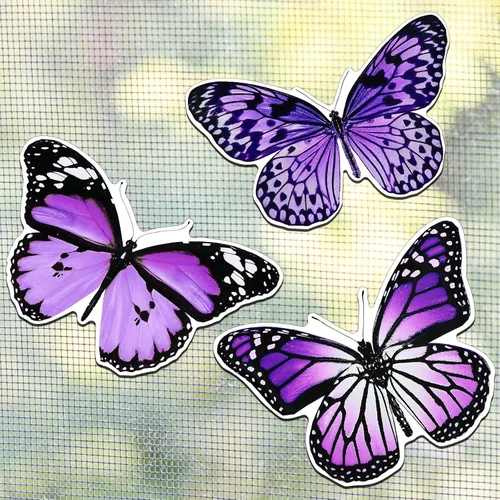 Vista 10 de 6 imanes de mariposa para puerta, imanes flexibles de doble cara, protectores decorativos para puertas corredizas que evitan que personas y mascotas