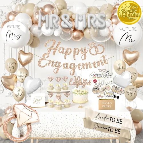 Vista 11 de 188 piezas de decoraciones rosas para despedida de soltera - Incluye arco de globos y cajas con letras de la A a la Z y más - Decoraciones