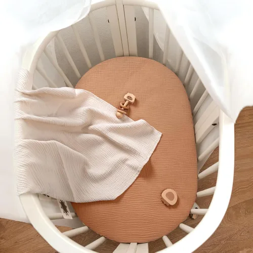 Vista 5 de lulumoon Sábanas de Moisés de Muselina para Bebé: Sábanas de Moisés de Algodón Neutras para Niños y Niñas - Ajustadas para Óvalo, Rectángulo o Reloj