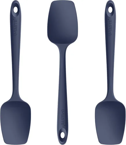 Vista 11 de U-Taste Juego de espátulas de silicona para cucharas: 480ºF resistente al calor de grado alimenticio flexible de goma flexible, antiadherente