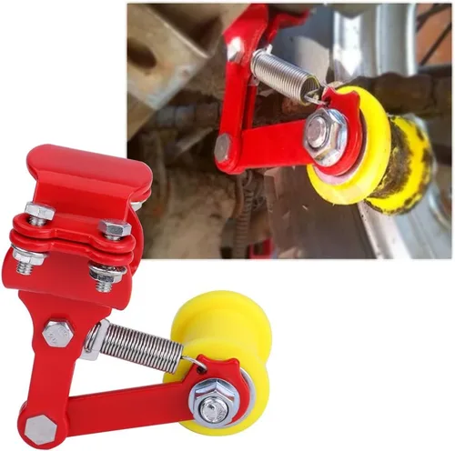 Vista 5 de Tensor de cadena ajustador, tensor de cadena de motocicleta, accesorio modificado para motocicleta, herramienta universal (ajustador de cadena/rojo)