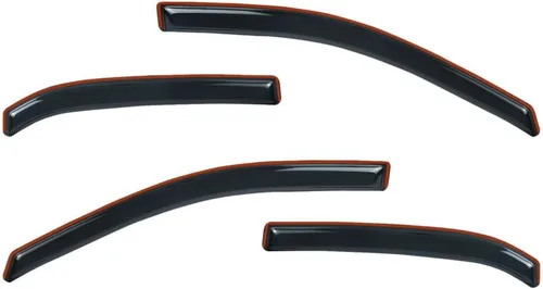 Vista 2 de Visera de ventana 8 piezas protector deflector de lluvia delantero trasero canal lateral estilo modificado acrílico oscuro tinte humo para Chevy