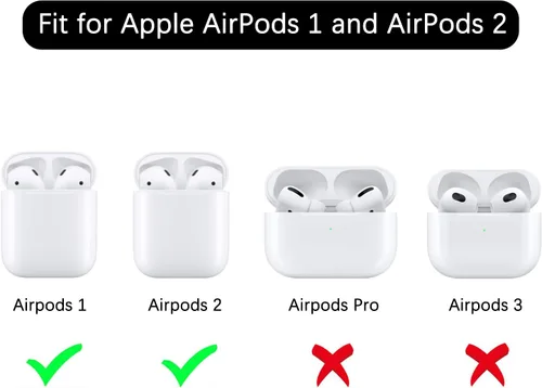 Vista 5 de Lovmooful Funda compatible con AirPods 2ª/1ª, linda funda colorida a rayas con diseño de hebilla redonda para mujeres y niñas, funda protectora