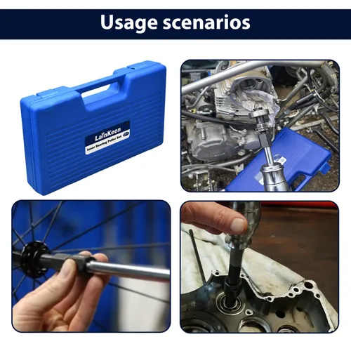 Vista 5 de LainKeen Juego de 12 piezas de extractor de rodamientos en agujeros ciegos, kit de extractor de rodamientos internos, juego de extractor