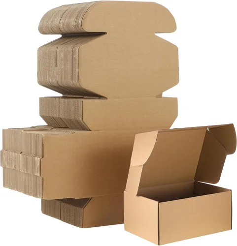 Vista 9 de Qilery 60 Piezas Cajas de Envío de Cartón Corrugado Cajas Marrones de Regalo Embalaje de Correo para Pequeñas Empresas Presente (4 x 4 x 2 Pulgadas)