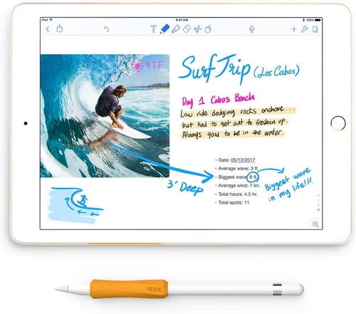 Vista 6 de UPPERCASE Designs NimbleGrip Premium Silicone Ergonomic Comfort Grip Holder, Dual Sided Design, Compatible with Apple Pencil Pro, USB-C, 2nd Beige