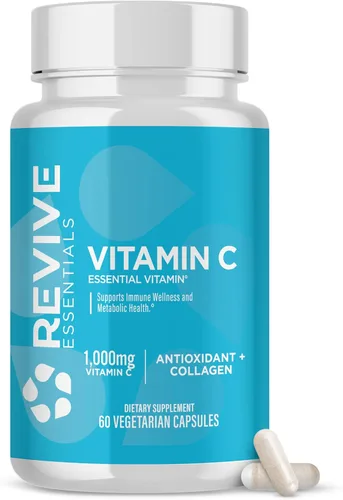 Revive MD Cápsulas de vitamina C, 1000 mg – Suplemento dietético de ácido ascórbico VIT C de alta potencia para apoyo inmunológico y salud