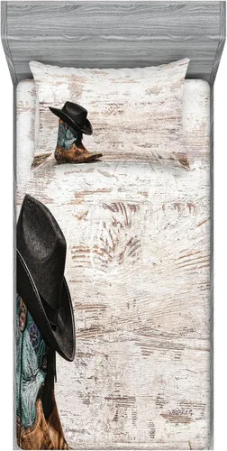 Vista 159 de Ambesonne Island Map - Juego de sábanas bajeras y fundas de almohada, mapa del tesoro súper detallado, diseño de piratas rústicos grungy, tema