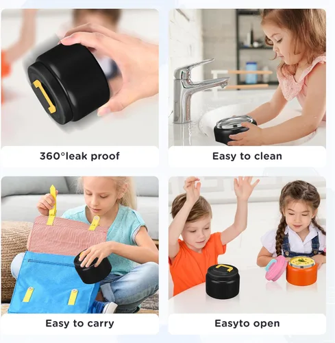 Vista 4 de MAISON HUIS Tarro térmico térmico de 8 onzas con aislamiento al vacío para sopa de boca ancha, termo de acero inoxidable a prueba de fugas