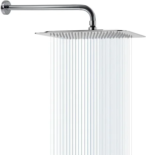 Vista 11 de NearMoon - Cabezal de regadera de lluvia cuadrado con brazo extensible, grande, de acero inoxidable, cascada, cobertura de cuerpo completo