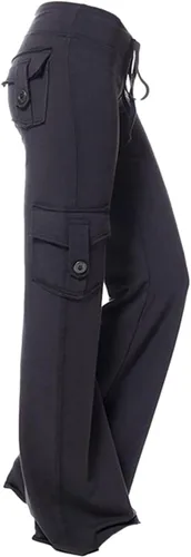 Vista 2 de Cargo Pants for Women Bootcut Yoga Pants Wide Leg Sweatpants Plus Size Workout Gym Trousers with Button Pockets